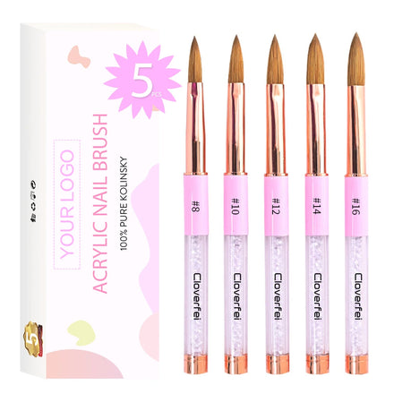 #8 #10 #12 #14 #16 Nail Art Brush Set Nail Polish Brush Kolinsky Acrylic Nail Brush