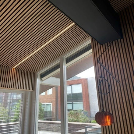 Akupanel Sound Proof Groove Office Wooden Slat Wall Panel Acoustic 240Cm X 60Cm Wall Panel