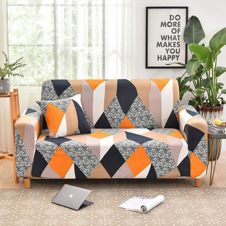 Modern Quality Printed Polyester Sofa Protector Cover for Three-seat Sofa Elastic Machine Washable Home Living Room Slipcover