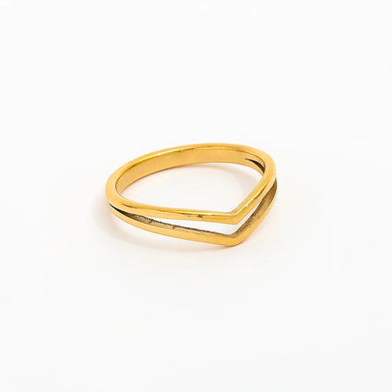 Fenny 18K Gold Plated Fashion Simple Arrow Stackable Ring Trendy for Women No Fade Stainless Steel Wholesale Jewelry