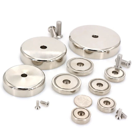 Strong NdFeB Permanent Neodymium Pot Magnet Mounting Fastener with Straight Bore
