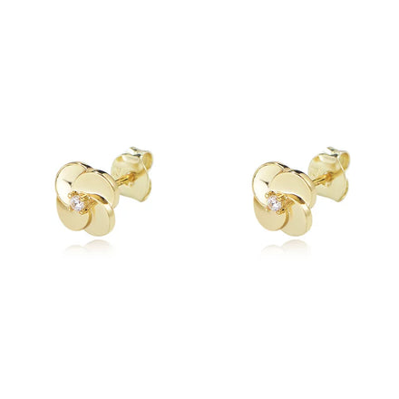 Minimalist 925 Sterling Silver Earrings Flower Zircon Gold Plated Stud Earrings for Women Earrings