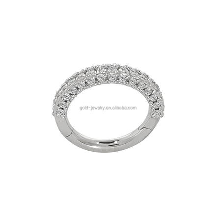 Wholesale 14K Real White Gold Nose Rings Fine Jewelry Piercing Real Diamond Body Jewelry Custom Jewelry Hot Selling