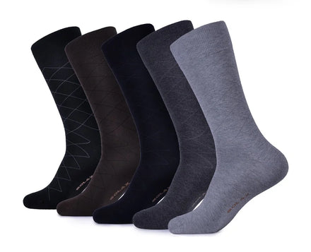 High Quality Custom Men's Crew Casual Socks with Argyle Pattern Autumn Season Cotton Material-Low MOQ & Customizable
