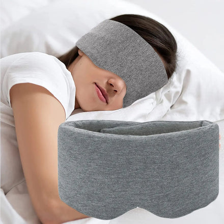 3D Contoured Travel Memory Foam Eye Mask 100% Blackout Sleeping Mask With Adjustable Strap