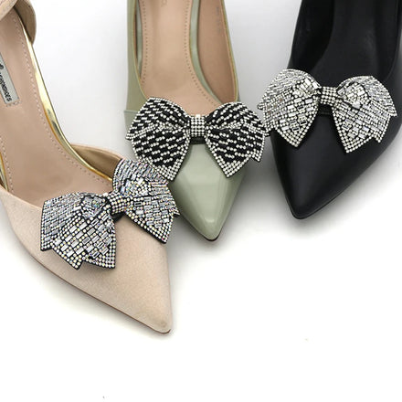 Custom Butterfly Shoe Clips with Removable Crystal Rhinestones Clear Glass Accessories for Shoes