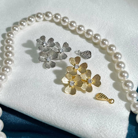 C266 925 Sterling Silver 18K Gold Plated Pearl Clasp for Jewelry Wholesale Metal Cord Ends Clasp Necklace or Bracelet Clasp