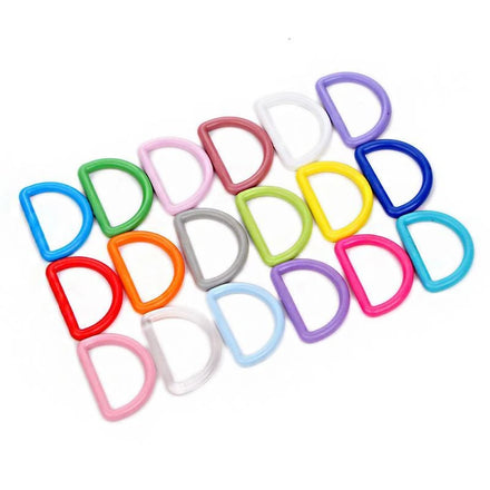 Durable Plastic D Ring 20mm Plastic Colorful D-shaped Ring Buckles for Backpack Bags Strap Luggage Accessories Hanging Buckle