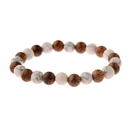 Wooden Silver/Golden Trendy Classic Beaded Bracelet for Men Women Yoga Anniversary Party Wedding Gift Buddhism Jewelry