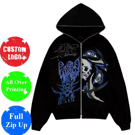 New Arrival French Terry Hoodie Black Plain Rhinestones Hoodie Thick Men'S Full Zip up Hoodie
