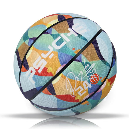 PSYCHE Custom Logo Colorful Basketball Official Size 7 Graffiti Printing PU Leather Team Sports Design Fashionable Indoor