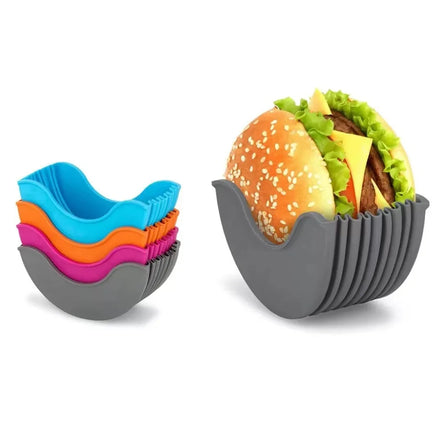 Wholesale Custom Washable Retractable Hamburger Silicone Burger Holder