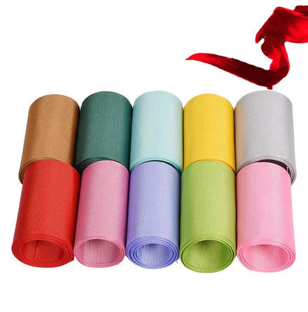 Factory Wholesale Personalised Double Face 75mm 100% Polyester High Tenacity Grosgrain Ribbon Gift Ribbon 196 Colors