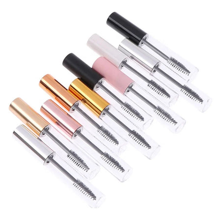 New 10ML Clear Eyebrow Lash Eyelash Serum Bottles with Black Rose Gold Silver Empty Mascara Container Bottle Tubes With Brush
