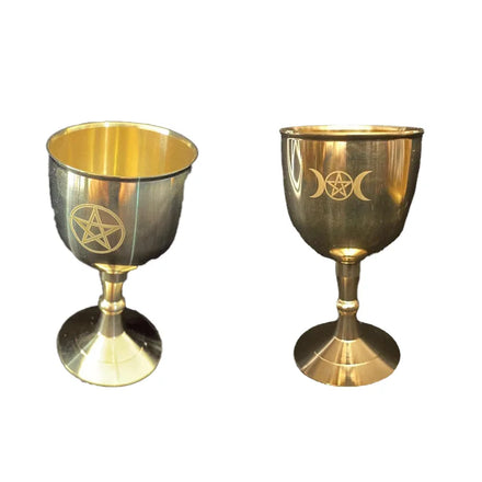 New Hot Spot Copper Three Phase Holy Grail Five Star Copper Goblet Altar Decoration Wicca Ritual Props