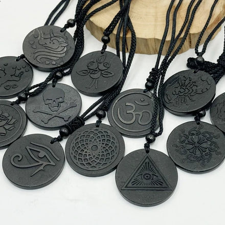 Wholesale Natural Shungite Pendants Shungite Natural Crystals Pendant Necklace