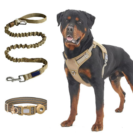 Durable 900D Nylon Adjustable Breathable Mesh Reflective Tactical Large Dog Harness No Pull Pet Dog Vest Harness