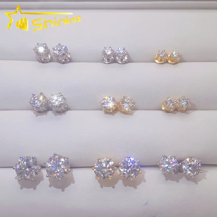 Hot Sale Pass Diamond Tester Round Vvs Moissanite Jewelry Moissanite Stud Earring