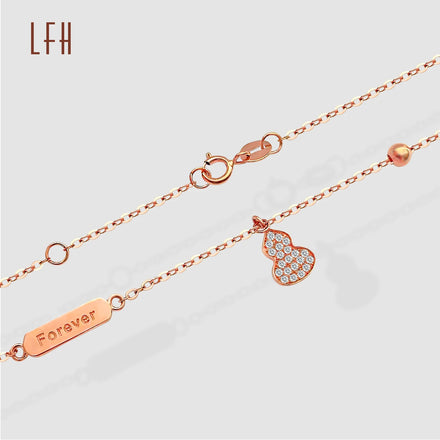 Gourd Drop Bracelet Jewelry Rose Gold Trendy Fashion Solid 18k With Certificate for Party Real 1.6g Chain & Link Bracelets