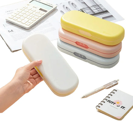 Creative Cartoon Double-Layer Stationery Storage Box Waterproof Pen Case for School Use