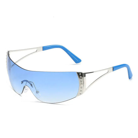 Fashion Sports Trend Future Style Popular Sunglasses New Frameless One-piece Sun Glasses with UV400 Metal Lenses