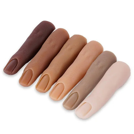 Wholesale Nail Art Beginners Training Fingers Professional Flexible Silicone Single Nail Practice Finger for Acrylic Nails