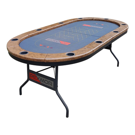 Casino Texas Poker Table Shoulder Bag Accessories 84x42x30 Inches Cushion Rail Foldable Legs Built-in 10 Steel Cup Holders