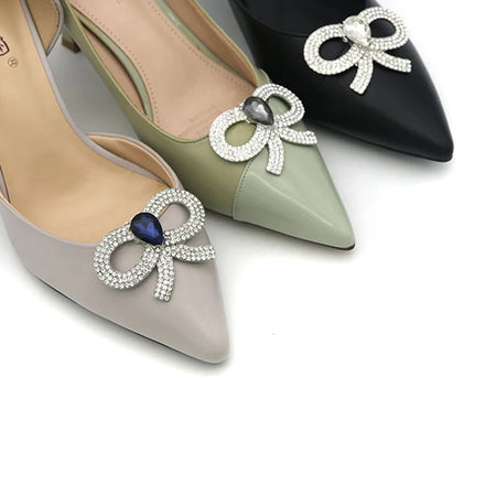 Wholesale Rhinestone butterfly Accessories Bows Shoes Decoration Detachable Metal Dress Shoe Bow Clip