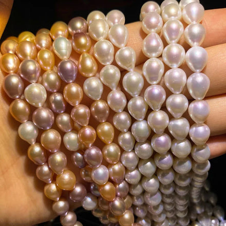 AAAA Wholesale Price AK Pearl 1 Sale Natural Small Size Baroque Freshwater Drop Shape Pearl Strand for Jewelry Making