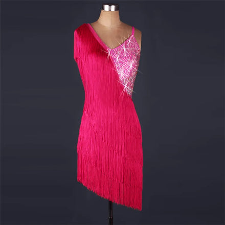 Professional High Quality Sexy Tassel Competition Performance Wear Children Girl Latin Dance Dress