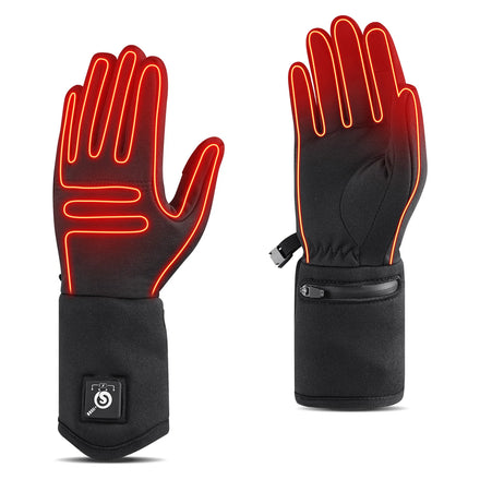 Hot Product Black Winter Snow-proof Heated Glove Liners 7.4V Rechargeable Battery Heating Electric Gloves for Men and Women
