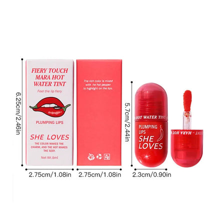 New Arrival Lip Care FTERY TOUCH MARA Hot Water Tint Plumping Lip Gloss 6-colors SHE LOVES Chili Lip Dye
