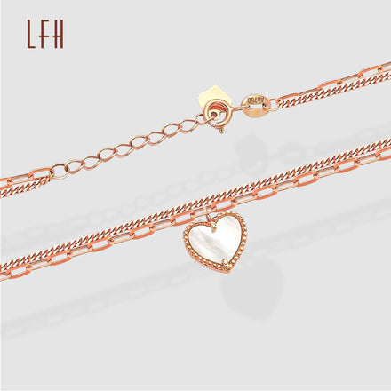 New Design 18k Pure Gold love Heart Adjustable Bar Chain Bracelets Real Gold Jewelry 18k with Certificate