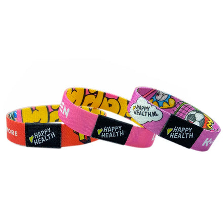 Jesus Christian Scripture Woven Elastic Promotional Bracelet with Customized NFC Information and Heat Transfer Printing