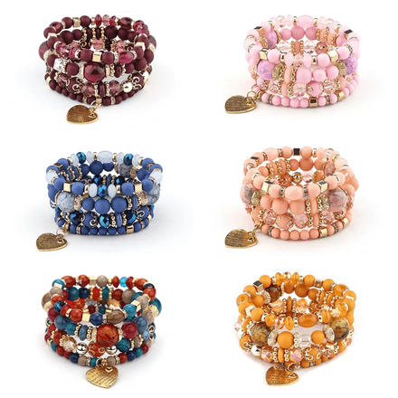 2025 Personalizado Alta Calidad Pulsera Bohemia Juegos De Vidrio Femenina Bracelet Mujer De Moda