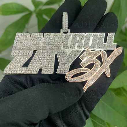 Hip Hop Jewelry Custom Made Pass Diamond Tester VVS Moissanite Letters Pendant Iced Out 925 Silver Moissanite Name Pendant