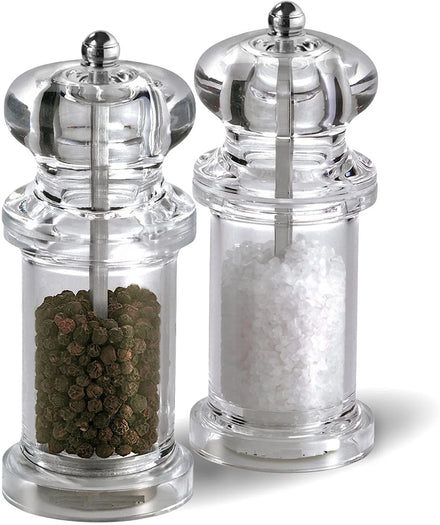 Clear Acrylic Grinder Chili Cumin Pepper Grinder Includes Precision Mechanism and Premium Quality Sea Salt and Pepper