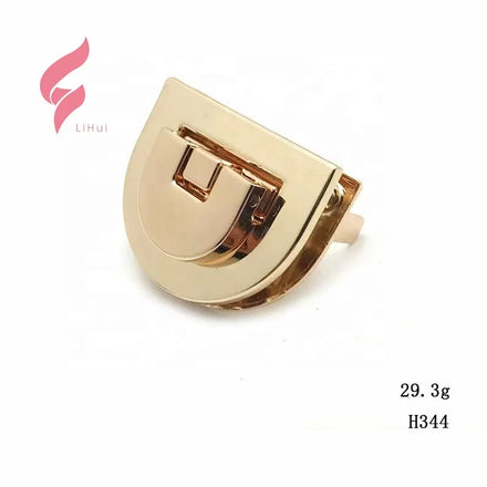 Lihui Manufacturer Direct Custom Women's Gold Zinc Eco-friendly Lead Free Nickel Free Lock Buckle for Handbags and Leather Bags