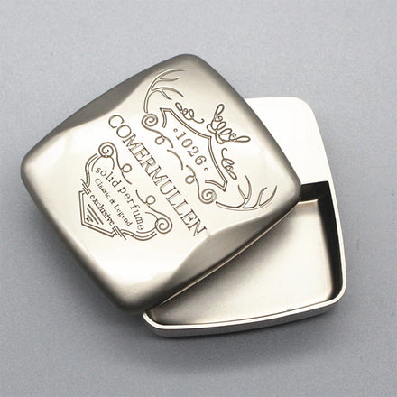 Custom for Men or Ladies Solid Perfume Packaging Tin Magnetic Metal Magnetic Compact Solid Perfume Container with logo