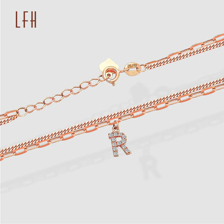 Best Selling Custom 18k Solid Gold Letter R Bracelet Real Gold Jewelry 18k with Certificate for Party