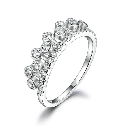 Sun Star Jewelry Manufacturer Bulk Luxury 925 Sterling Silver Wedding Engagement Pave Cubic Zircon Fine Bubble Rings for Women