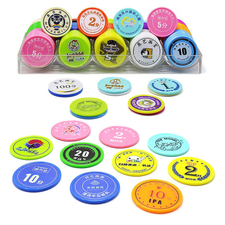 Wholesale 25mm Blank Coins Small Plastic Game Token Coins Poker Chips Custom logo