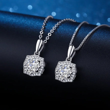 SC Wholesale S925 Sterling Silver Necklace Moissanite Rabbit Heart Necklace Gift Korean Sunflower Bow Clover Snowflake Necklace