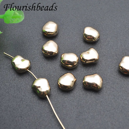 Jewelry Accessories Unique Design Gold Plated Irregular Drilled Brass Loose Spacer Beads for Necklace Making