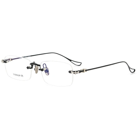 High Quality Pure Titanium Glasses Frame Business Rimless Eyeglasses for Men Custom Prescription Optical Frame