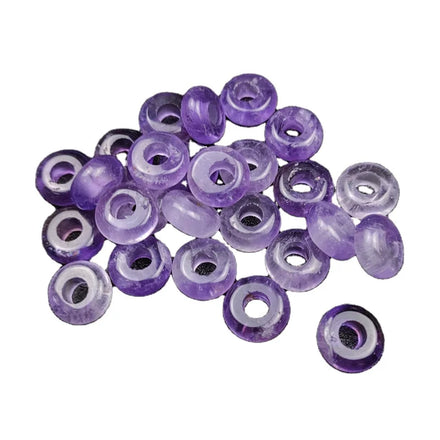 Wholesale Donuts Natural Healing Stone Amethyst Quartz Magic Gem Bead Crystal Loose Beads with Large Hole for Jewelry Making