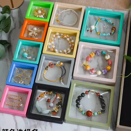 Shangjie OEM Transparent PE Suspended Jewelry Packaging Box Micro Seal Ring Necklace Bracelet Storage Display Box
