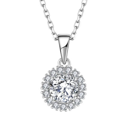 925 Sterling Silver Initial Moissanite Necklace 6mm 0.8ct VVS Pendant with Couple Unique 6Mm 0.8Ct Vvs Moissanite Jewelry