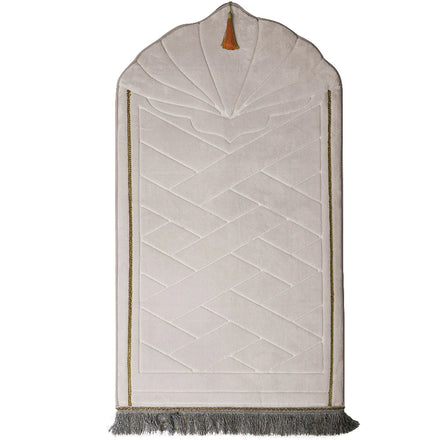 Muslim Islamic Ramadan Soft Velvet Embossed Foam Non Slip Thick Sejadah Triangle Prayer Mat