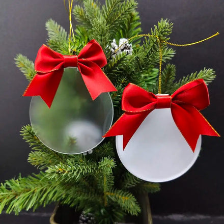 RubySub Sublimation Blank Acrylic Bow Christmas Hanging Ornaments